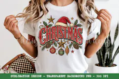 Christmas PNG, Vintage Santa Hat Holiday Sublimation Product Image 5