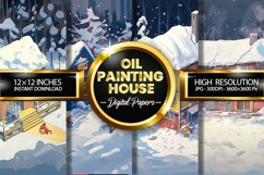 Oil Painting House Digital Papers - 04 Variations Product Image 1