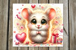 Valentine animals | 4 cute mouse Skinny tumbler Product Image 3