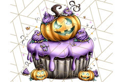 Whimsical Halloween Cake Clipart PNG, Spooky Desserts Product Image 3