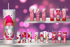Valentines Day Gnomes Tumbler Sublimation | 20 oz | Skinny Product Image 1