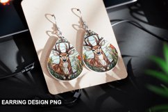 Stained Glass Deer flowers Earring Design Product Image 1