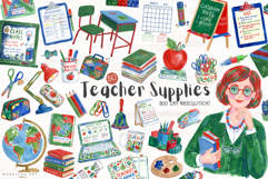 Back to School Teacher Supplies Clipart Product Image 1