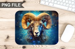 Aries Zodiac Sublimation Mouse Pad PNG Design Product Image 1