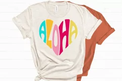 Aloha word art in the shape of a heart SVG Cut File Product Image 1