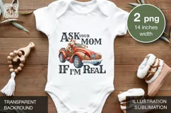 Ask Your Mom if I'm Real. Christmas Santa 2 PNG sublimation Product Image 2