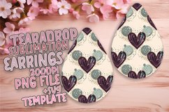 Charming Teardrop Earrings PNG for Crafting , Heart Product Image 1