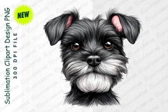 Artistic Portrait Of A Miniature Schnauzer With Clipart Product Image 1