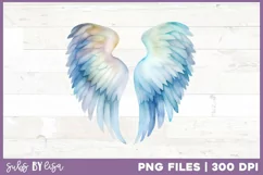8 Watercolor Angel Wings Sublimation Clipart PNG Product Image 4