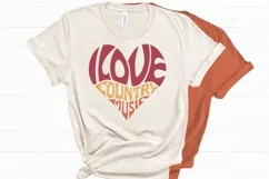 I love Country Music Cut File | Heart Word Art Product Image 1