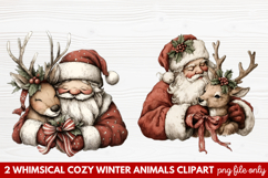 Whimsical Cozy Winter Animals Clipart | Cute Winter Wildlife Product Image 1