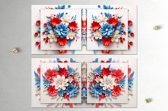 3D papercut patriotic USA flowers | Sublimation Mug designs Product Image 7