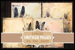 4 Vintage Floral Digital Papers I Junk Journal Pages Product Image 1
