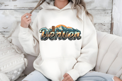 Denver PNG, Vintage Mile High City Mountain Sublimation Product Image 7