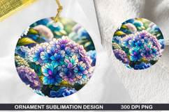 Flower Stained Glass Ornament PNG, Digital Download File Product Image 1