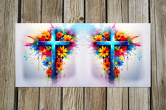 Christian cross &amp; flowers | Faith Sublimation Mug design P2 Product Image 3