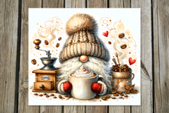 Coffee Gnome | 4 Watercolor Tumbler Sublimation Designs PL2 Product Image 3
