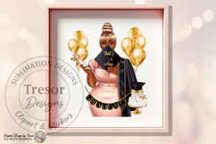 Black Girl Graduation PNG That’s a Wrap Blonde Bun Design Product Image 7