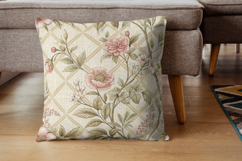 Caramel Cream Toile Digital Paper Pack, Vintage Floral Toile Product Image 6