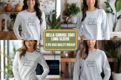 Bella Canvas 3501 Long Sleeve Mockups, White Long sleeve Product Image 1
