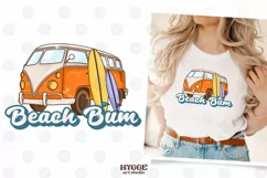 Beach Bum Sublimation PNG | Retro Summer PNG | Van | Ocean Product Image 1
