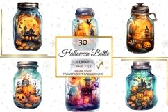 Halloween Bottle Clipart bundle, Watercolor Halloween Images Product Image 4