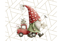 Vintage Truck Christmas Gnomes Clipart PNG, Cute Gnome Png Product Image 3