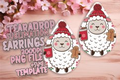 Creative Teardrop Earrings Template Art , Christmas Product Image 1