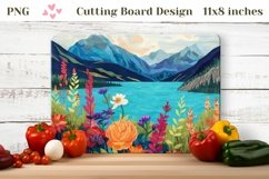 Mountains Cutting Board, Summer Flowers Cutting Board Product Image 1