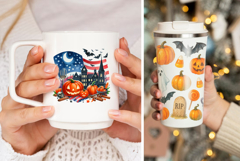 USA Halloween watercolor clipart Product Image 7