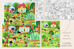 Garden clipart, patterns, backgrounds, designs for kids Product Image 7