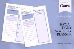 Kawaii Aesthetic Weekly &amp; Daily Planner Canva Template Product Image 2