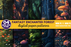 Fantasy Enchanted Forest Digital Paper Bundle PNG Product Image 8