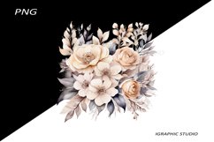 Watercolor Pastel Flowers Clipart, Wedding Flowers Clipart Product Image 1