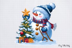 Golden Snowman Sublimation Clipart Bundle PNG Product Image 11