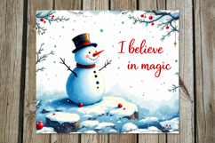 Christmas snowman card | Skinny tumbler sublimation design P Product Image 3