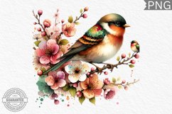Bird Flowers Sublimation - Clipart PNG Design Product Image 1