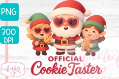Official cookie tester PNG, Cute Santa sublimation Design Product Image 1
