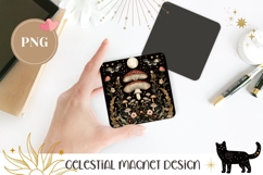Night Forest Magnet, Mushrooms Magnet PNG, Moon Magnet Product Image 1
