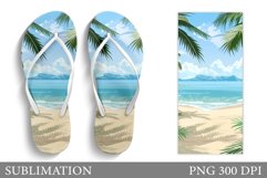 Beach Flip Flop Sublimation. Sea Flip Flop Design Product Image 1