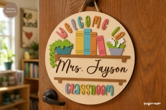 Personalized Teacher Door Sign Laser Cut | Teacher Gift SVG Product Image 1