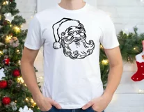 Santa face Christmas svg, png Santa print for Cricut Product Image 5