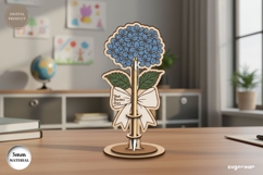 Hydrangea Flower Pen Holder Laser Cut | Glowforge | SVG Product Image 1