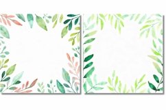 Watercolor Leaves Frame Border Backgrounds Product Image 6