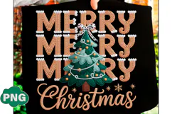 Floral Merry Merry Merry Christmas Png Product Image 2