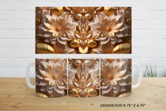 3D Gold Flowers Mug ug Wrap | Sublimation Coffee Cup Product Image 9
