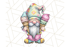 Ice Cream Gnome Clipart PNG Summer Dessert Art, Summer Gnome Product Image 3