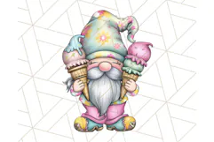 Ice Cream Gnome Clipart PNG Summer Dessert Art, Summer Gnome Product Image 3
