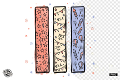 4th of July Brushstrokes Clipart Product Image 1