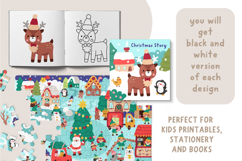 Christmas village clipart, patterns, scenes and designs kit Product Image 7